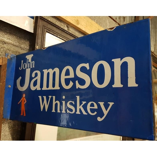 146 - Jameson (Blue) Double Sided Enamel Advertising Sign, c.18in x 9in