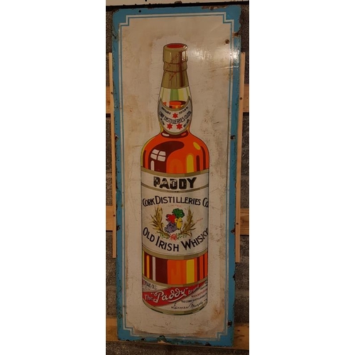 185 - 'Paddy Whiskey' - Picture of Bottle Enamel Sign - 18 x 50ins