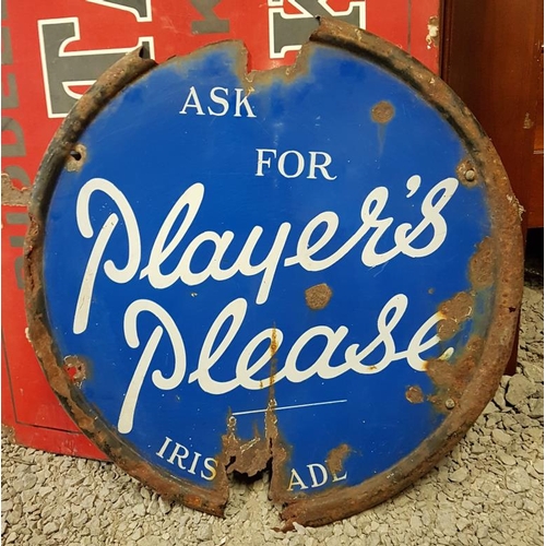 186 - Group of Three Enamel Signs (A/F) - 'Park Drive';  'Malton Flake' and 'Players Please'