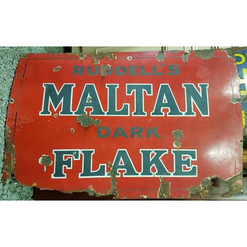 186 - Group of Three Enamel Signs (A/F) - 'Park Drive';  'Malton Flake' and 'Players Please'