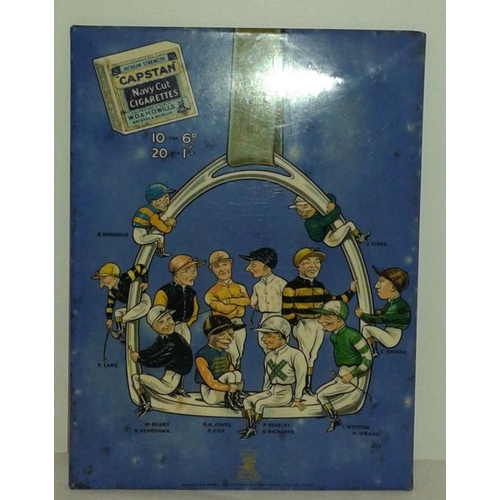 248 - 'Capstan Navy Cut' Counter Top Advertisement with named Jockeys, c.7.5in x 10in