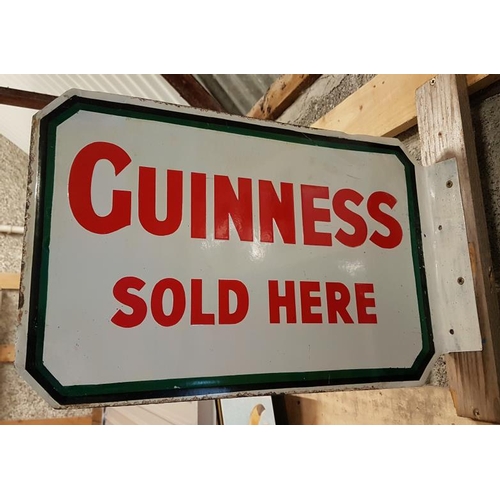 188A - 'Guinness' Double Sided Enamel Advertising Sign - 12 x 18.5ins