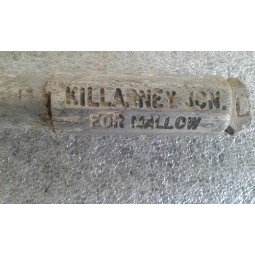 46 - Small Aluminium Staff, Banteer to Killarney Junction for Mallow - 10ins