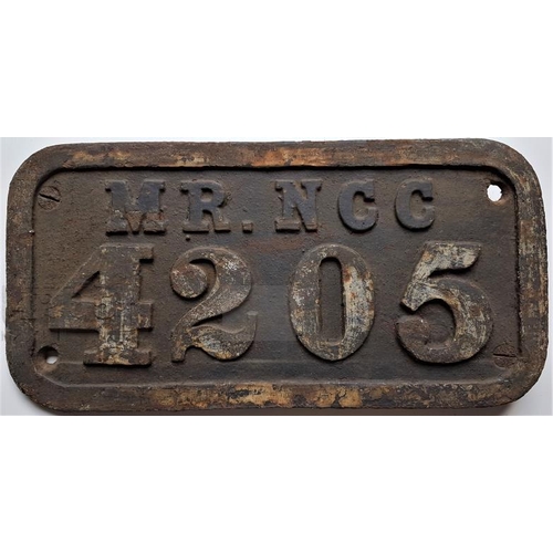 51 - Loco Maker's Plate - 4205 Midland Railway. Northern Counties Committee - 14 x 7ins