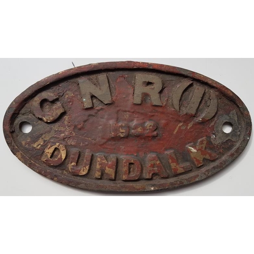 114 - Loco Maker's Plate - Great Northern Railway(I) 1932 Dundalk, 8.5in by 4.5in