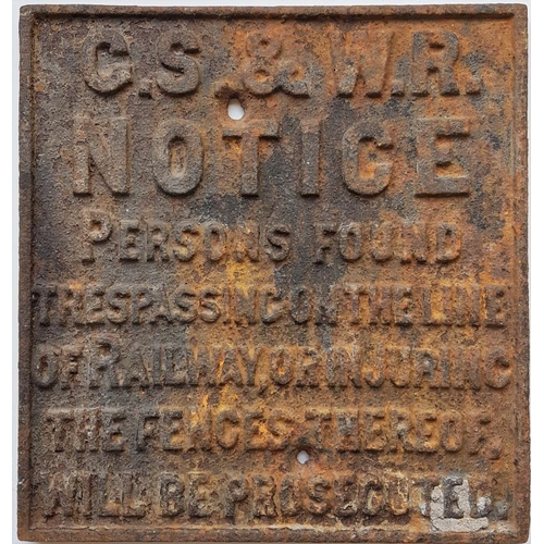 115 - Great Southern & Western Railway trespassing sign 