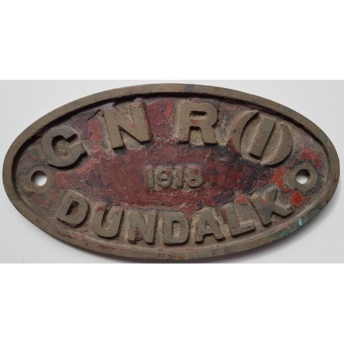 145 - Loco Maker's Plate - Great Northern Railway(I) 1918 Dundalk, 8.5in x 4.5in