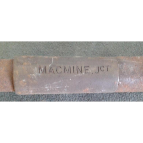 163 - Small Steel Railway Staff, Enniscorthy to Macmine Junction - 12ins (with key)