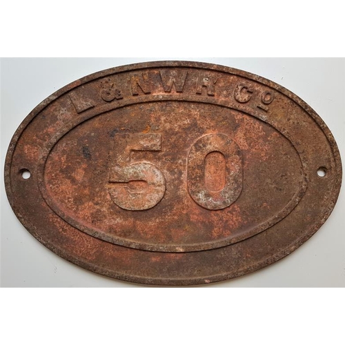 179 - Cast Iron Loco Maker's Plate - 50 London & North Western Railway Co. , 18in x 12in