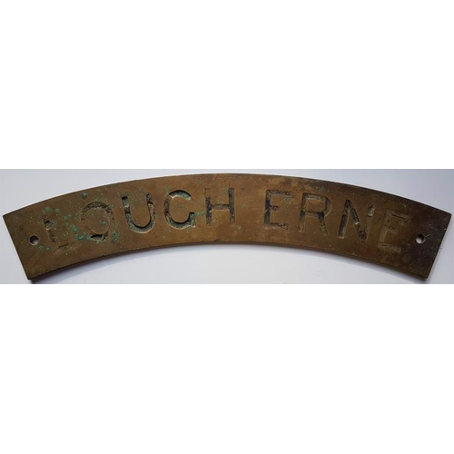 263 - Locomotive Name Plate - Lough Erne, c.27 by 4.5 inches, Wheelarch plate,  Lough Erne was one of two ... 