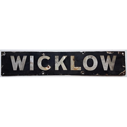 450 - Enamel Double Sided Sign - Wicklow, 18in x 3.5in