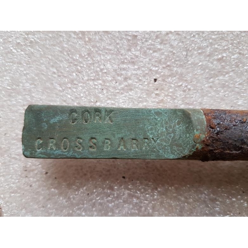 464 - Short Steel Staff Cork-Crossbarry, 9.5in