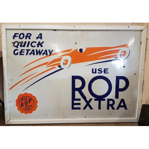 485 - Large R.O.P. Enamel Sign -42 x 60ins, Russian Oil Products