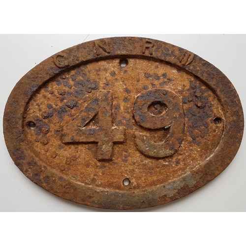 533 - Loco Maker's Plate - 49 Great Northern Railway(I), c.13.5in x 10in, cast iron