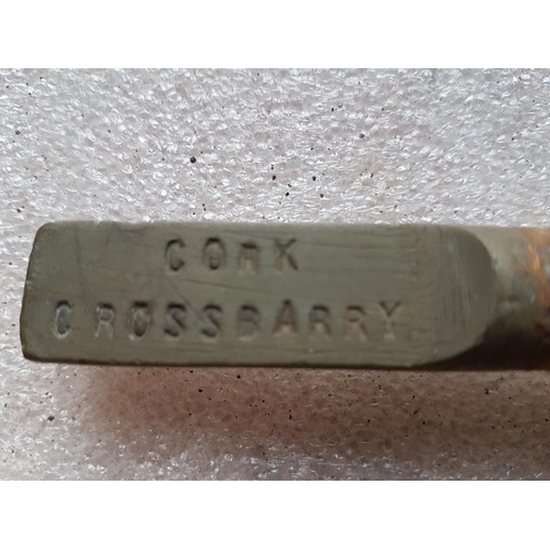 553 - Short Steel Staff Cork-Crossbarry, 9.5in