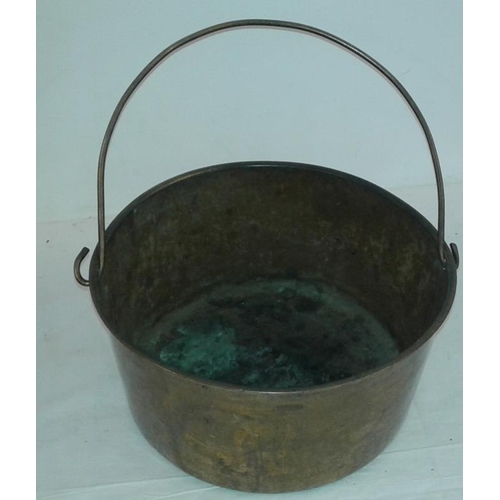 36 - Brass Jelly Pan with swing handle - 10ins Diameter
