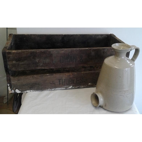 37 - Dwans of Thurles Crate and an Earthenware Vessel