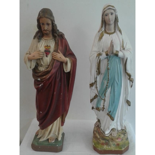 118 - Statues of the Sacred Heart and the Virgin Mary