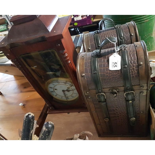 55 - Two Wine Holders and a Clock Case