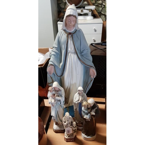 100 - Collection of Five Religious Statues