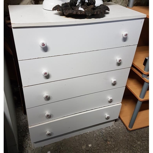29 - Modern White Chest of Drawers and a Pair of Side Tables