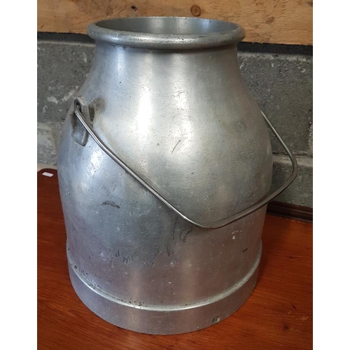 59 - Aluminium Milk Can with swing handle, c.15in tall