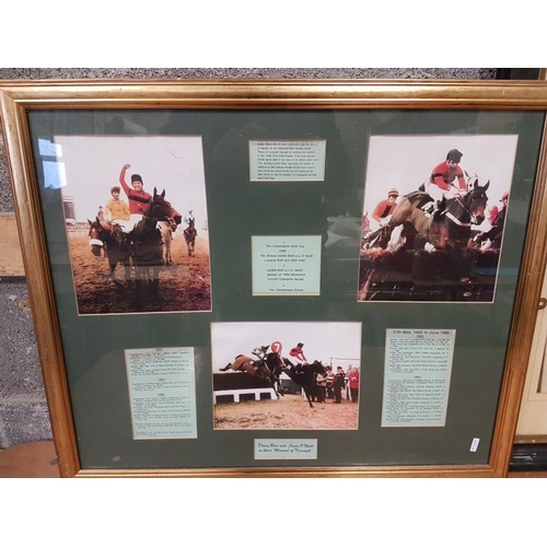 95 - Three Horse Racing Prints, 'L'Escargot', 'Lord Who' and 'Dawn Run', along with a hunting scene print... 