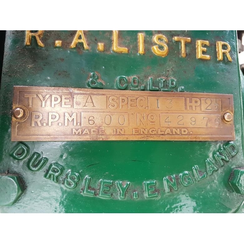 135 - Vintage Lister Type A Stationery Engine (2.5HP) and a Lister H2 Water Pump