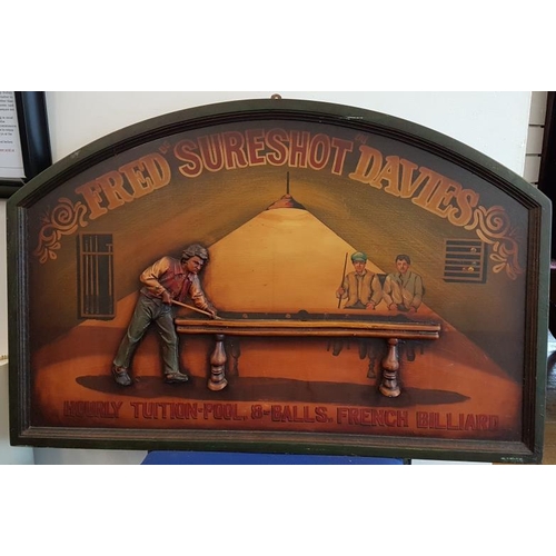 205 - 'Fred Sure-Shot Davies' Wooden Sign, c.3ft x 2ft