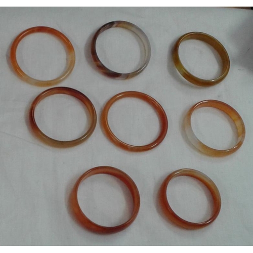 597 - Collection of Eight Agate Childrens' Bangles