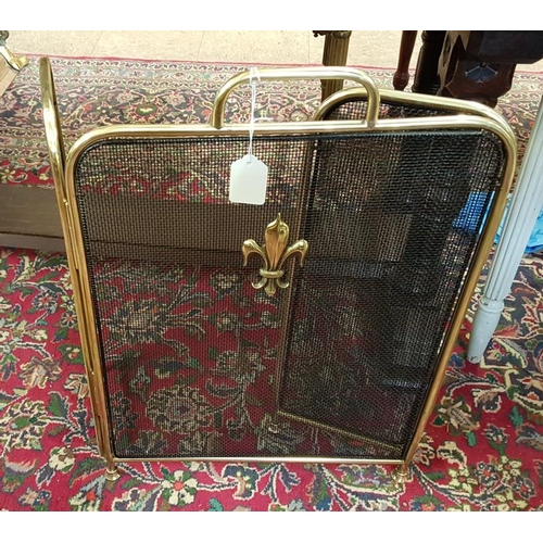 644 - Brass Frame Folding Fire Screen