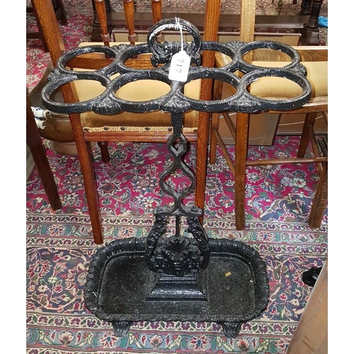 667 - Victorian Cast Iron Eight Section Stick Stand