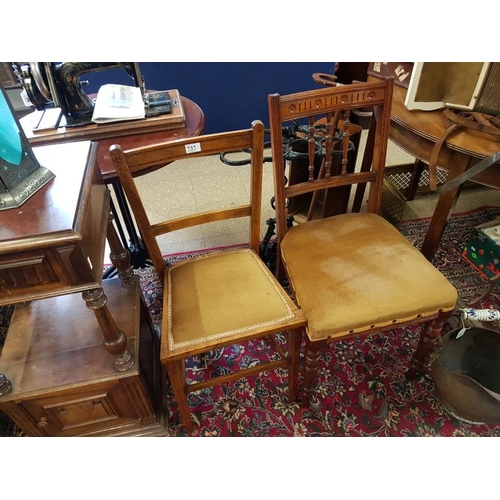 681 - Pair of Edwardian Inlaid Mahogany Bedroom Chairs and one other similar