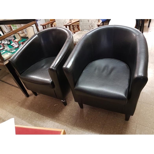 685 - Pair of Modern 'Leather' Tub Chairs