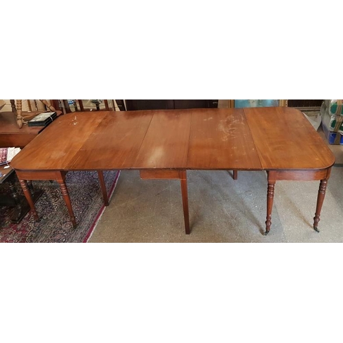 652 - Large Georgian Inlaid Mahogany Economy Dining Table, c. 9ft x 4ft