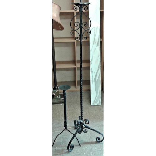 6 - Two Wrought Iron Candle Holders