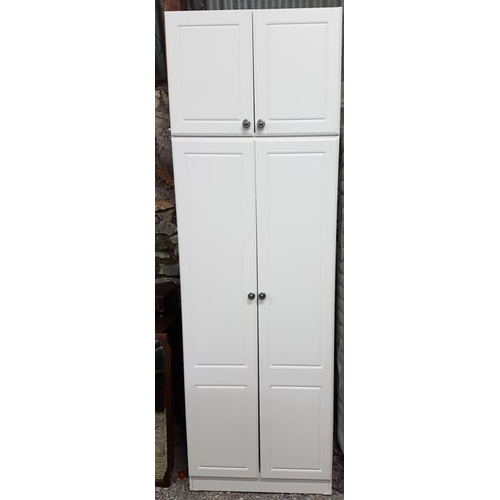 17 - Modern White Two Door Wardrobe and matching two door cupboard (29ins W)