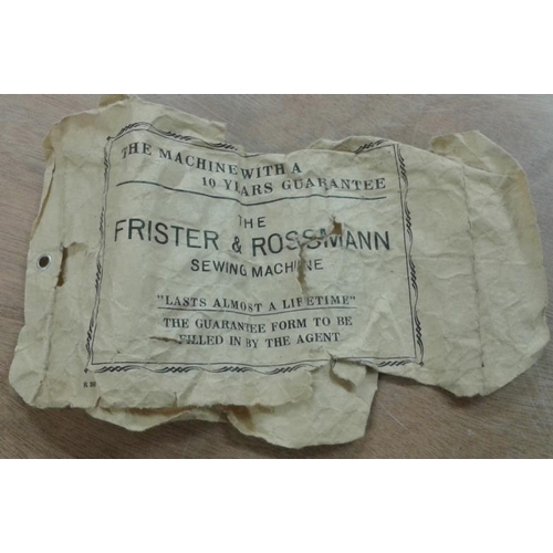 100 - 'Frister & Rossmann' Sewing Machine with its Original Guarantee