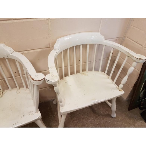 170 - Pair of Irish Style Famine Chairs (painted white), each c.28in wide