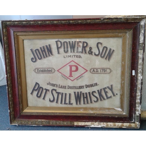 180 - Framed 'John Power Pot Still Whiskey' Advertisement, c.27 x 22in