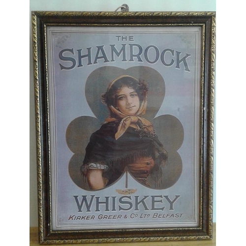 210 - 'The Shamrock Whiskey' Advertising Sign, c.17 x 22in