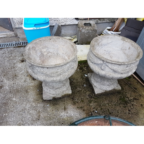 7 - Pair of Cast Concrete Garden Pedestals