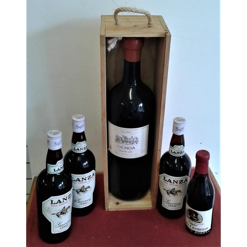 246 - Magnum of 'Navarra' Ochoa Reserve 1985 Wine, Three Bottles of Lanza Cream Sherry and One Other