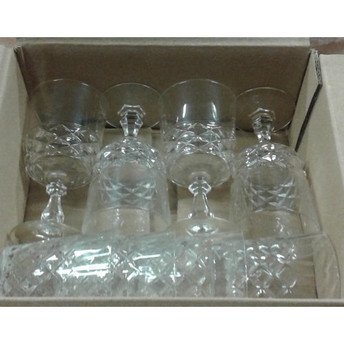 253 - Set of Four Cut Glass Whiskey Tumblers and Wine Glasses