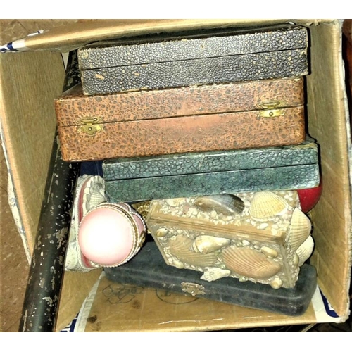 270 - Two Victorian Cutlery Boxes and Jewellery Boxes, etc.