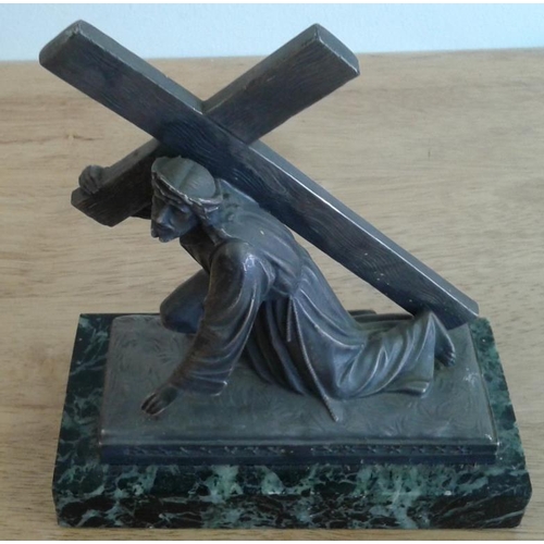 271 - Crucifixion Art Piece on a marble base