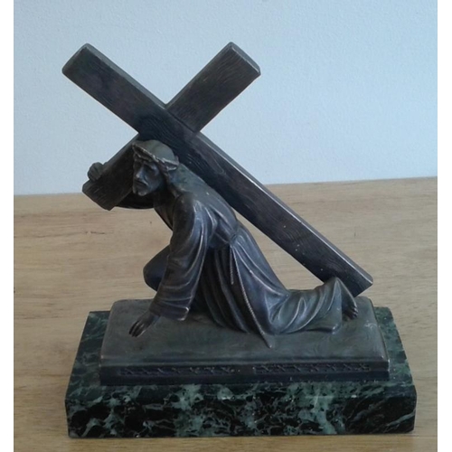 271 - Crucifixion Art Piece on a marble base