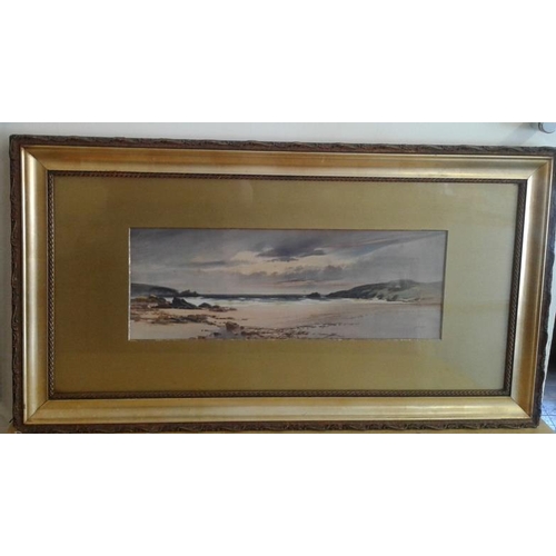 288 - Signed Watercolour - Seascape, c.31 x 17in