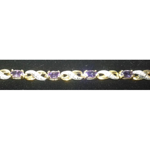 517 - Gold & Purple Topaz Bracelet