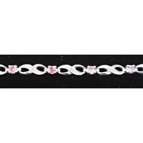 518 - Gold & Pink Sapphire Bracelet